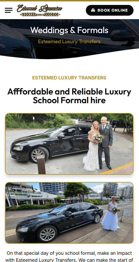 mobile shot of esteemed limousines